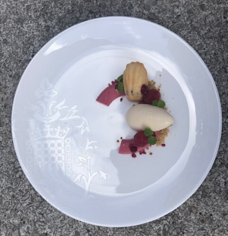 William Edwards bone china plate with House of Lords motif