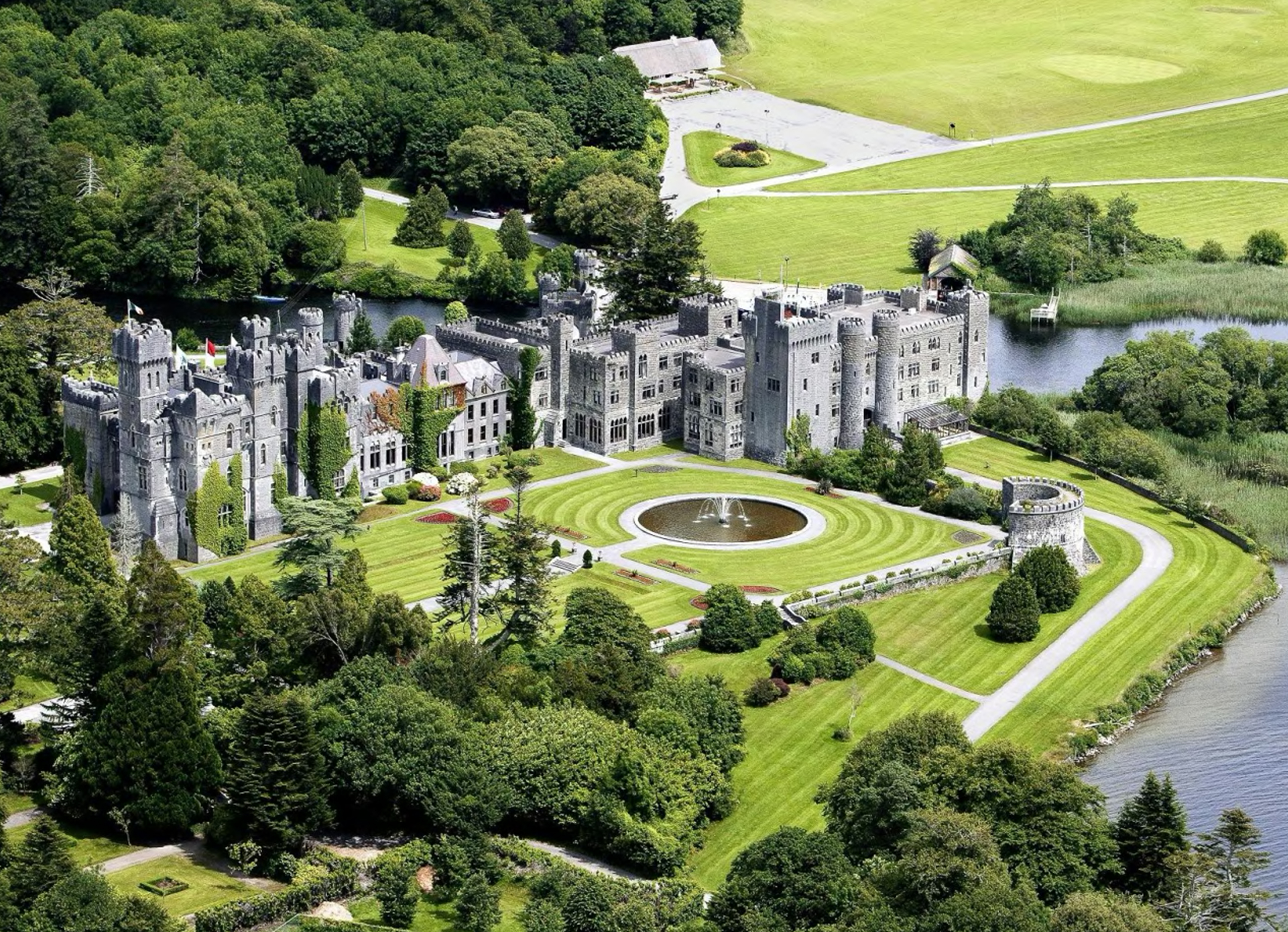 Overhead shot of Ashford Castle