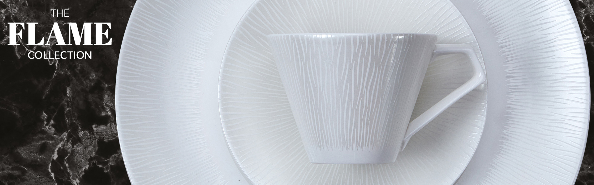 bone china coupe plate with a teacup and tea saucer