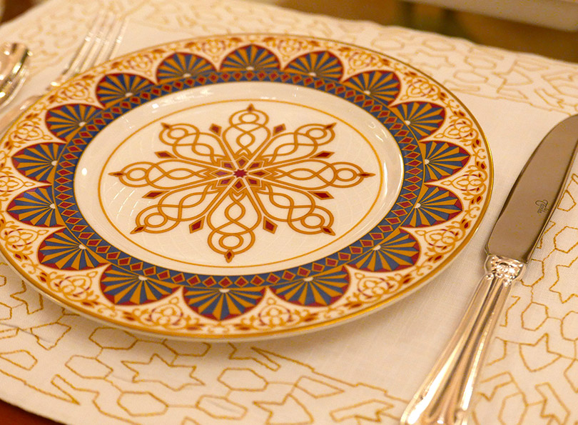Bespoke bone china plate for Al Bustan Palace